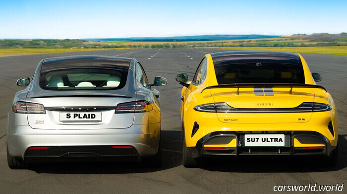 This 2,533 HP Xiaomi Ultra vs. Tesla Plaid drag race features an unexpected twist | Carscoops